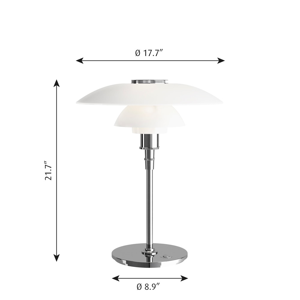 PH 4½-3½ Table Dimensions