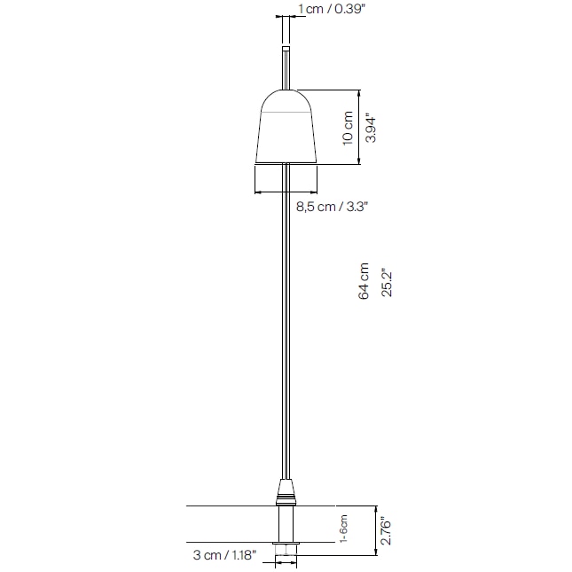 Ascent Fixing Pin Table Dimensions