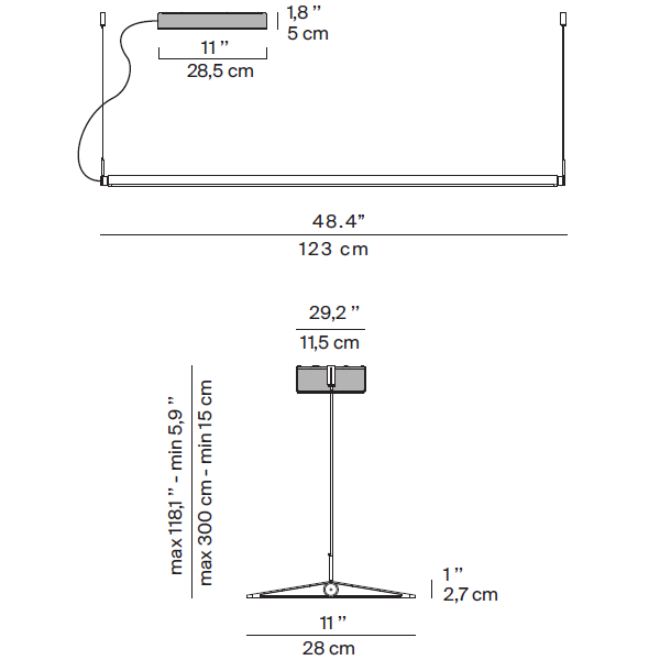 Fienile Suspension Dimensions