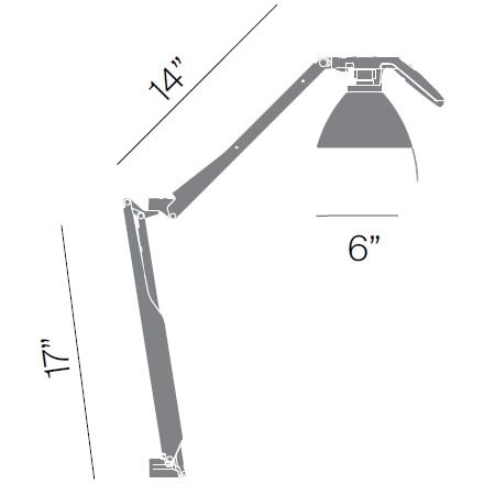 Fortebraccio Two-Arm Wall Dimensions