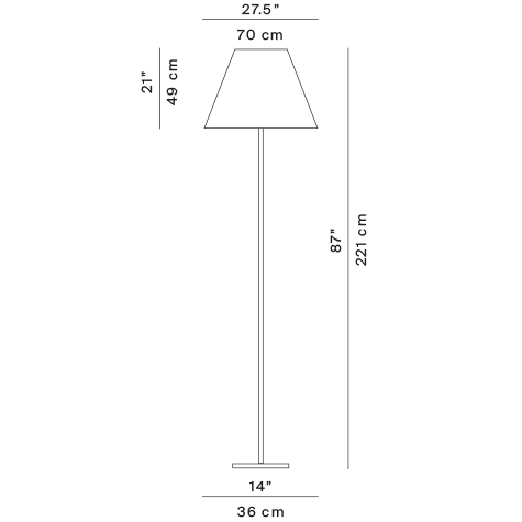 Grande Costanza Open Air Outdoor Floor Dimensions