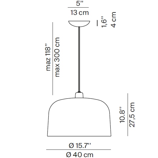 Zile Large Suspension Dimensions