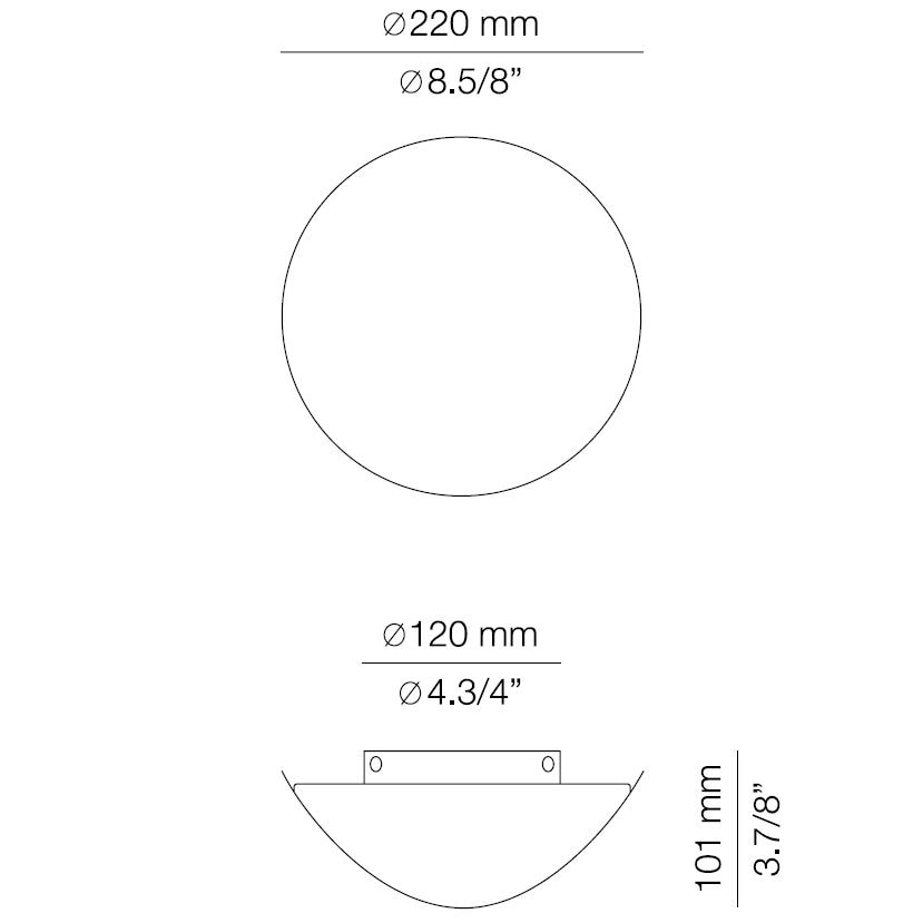 Lune A-3370-W Outdoor Wall Dimensions