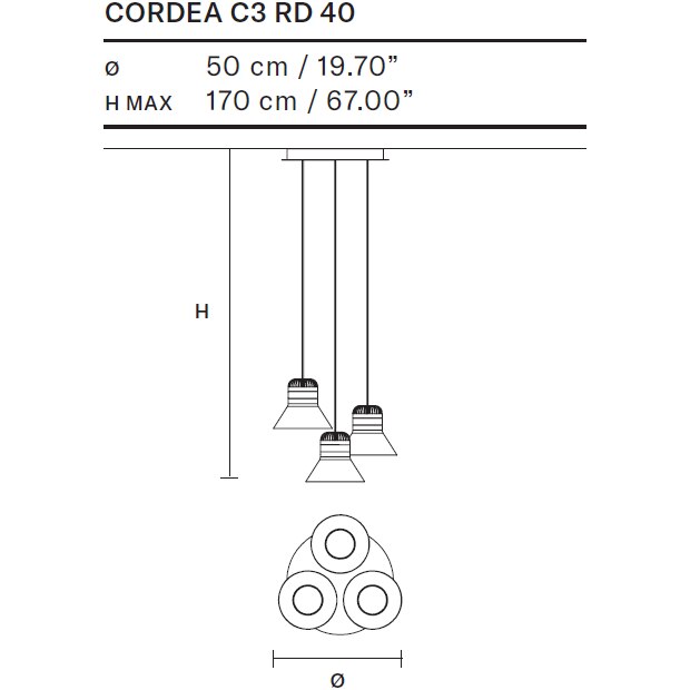 Cordea Indoor C Suspension Dimensions