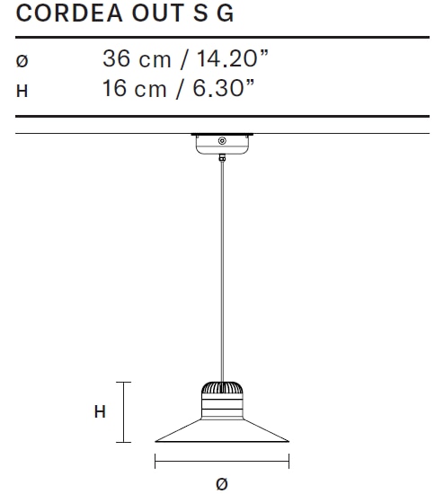 Cordea S/S3/S5 G Outdoor Suspension Dimensions