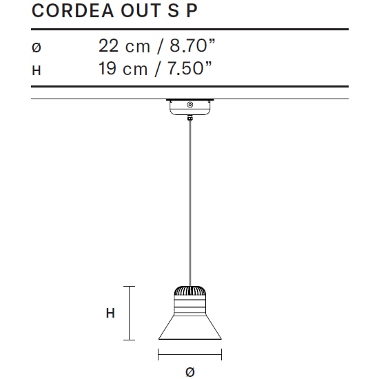 Cordea S/S3/S5 P Outdoor Suspension Dimensions