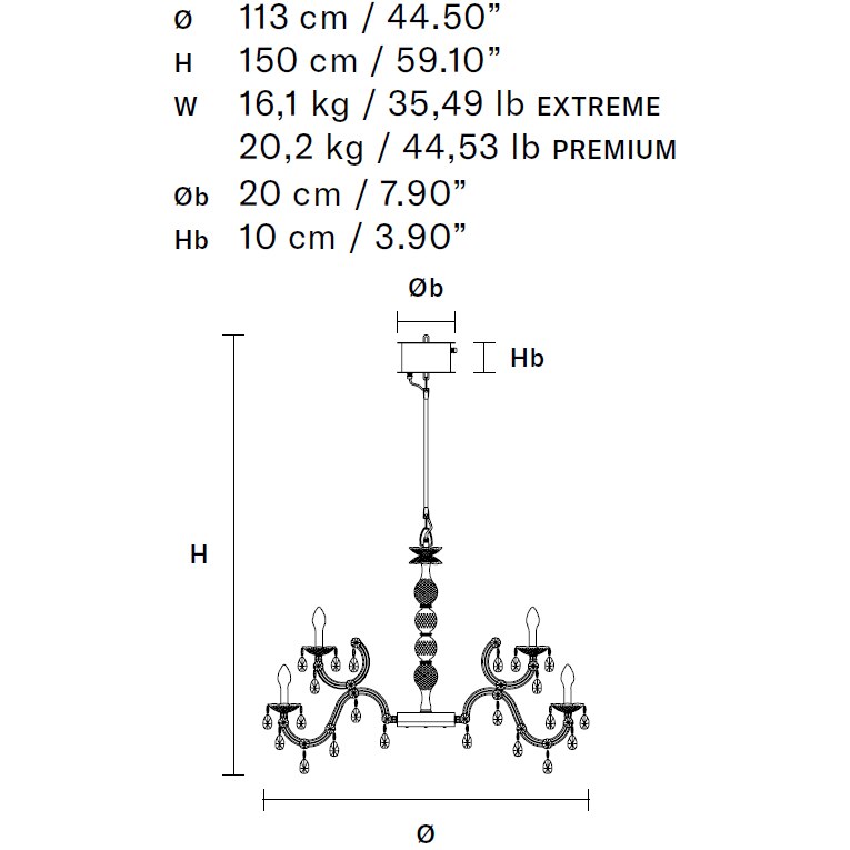 Drylight S18 Outdoor Suspension Dimensions