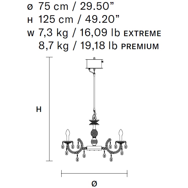 Drylight S6 Outdoor Suspension Dimensions