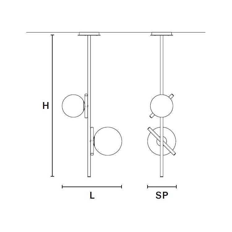 Posy Vertical 2 Suspension Dimensions