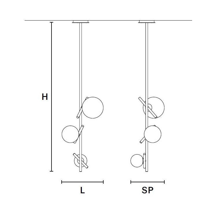 Posy Vertical 3 Suspension Dimensions