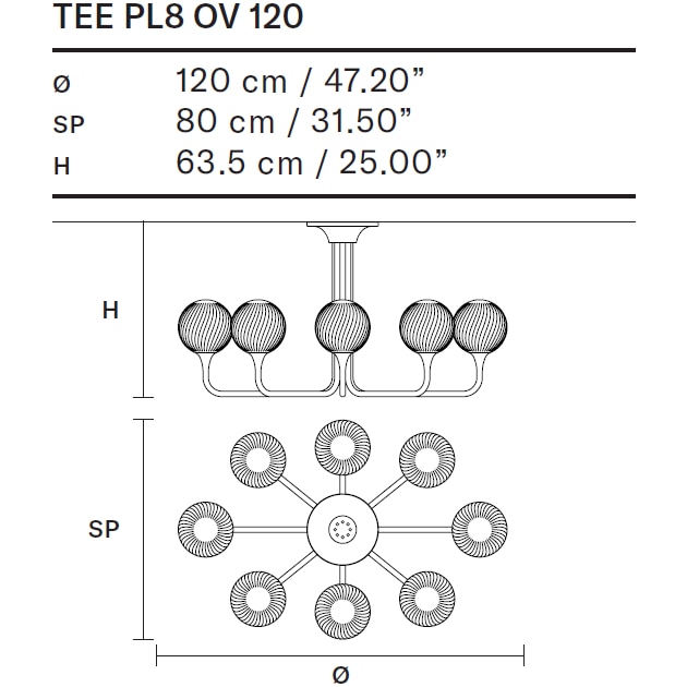 Tee Indoor PL8 OV Ceiling Dimensions
