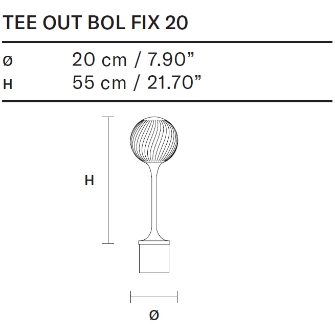 Tee Outdoor Bollard Dimensions