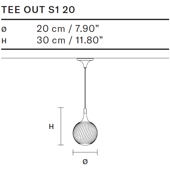 Tee S1/S3/S5 Outdoor Suspension Dimensions