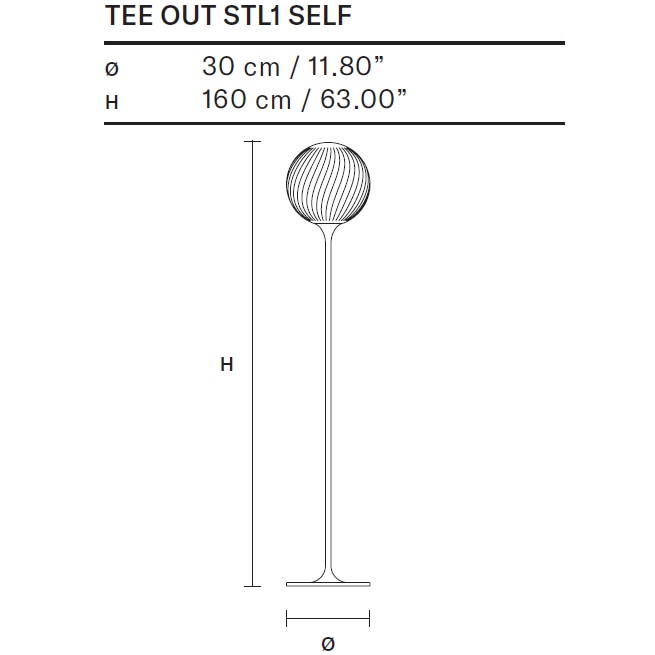 Tee STL1 Outdoor Floor/Bollard Dimensions