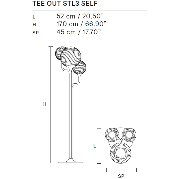 Tee STL3 Outdoor Floor/Bollard Dimensions