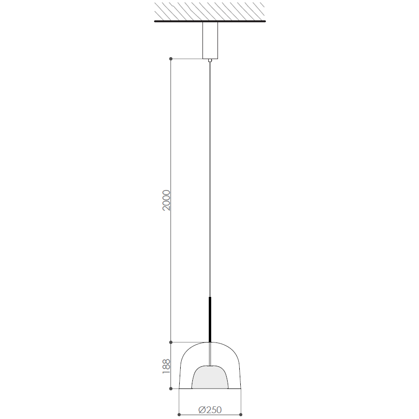 Artusi 03 Pendant Suspension Dimensions