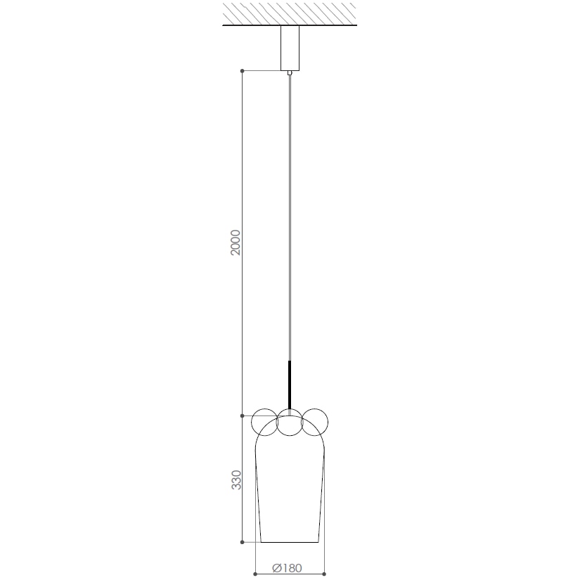 Bartolomeo Pendant Suspension Dimensions