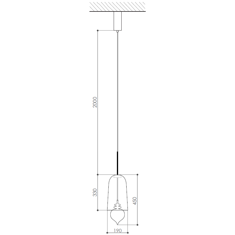 Ghanta Pendant Suspension Dimensions