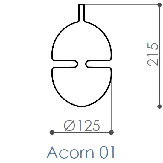 Hydra Acorn Pendant Suspension System Dimensions