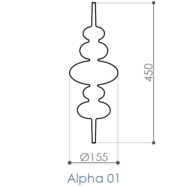 Hydra Alpha Pendant Suspension System Dimensions