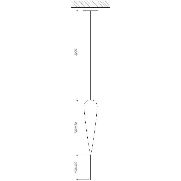 Opera Ninive Pendant Suspension/Wall Dimensions