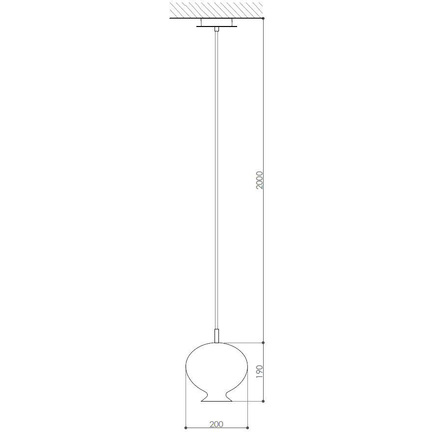 Opium Pendant Suspension Dimensions