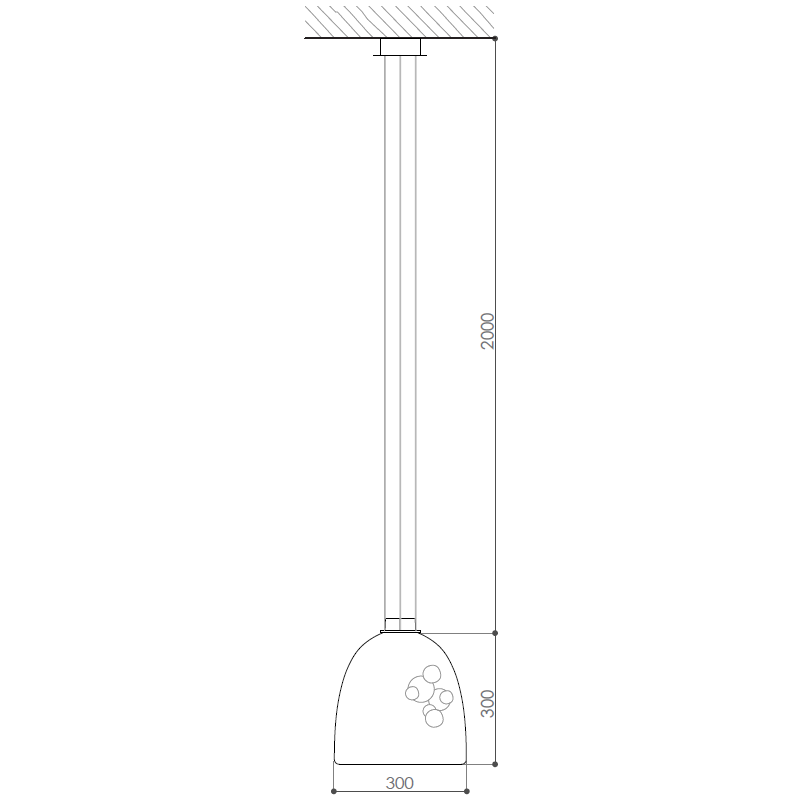 Soap Dome Pendant Suspension Dimensions