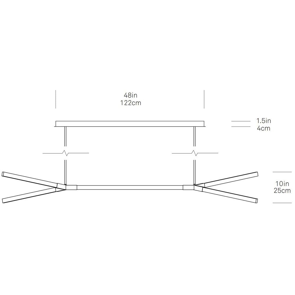 Middle Double Bough Suspension Dimensions