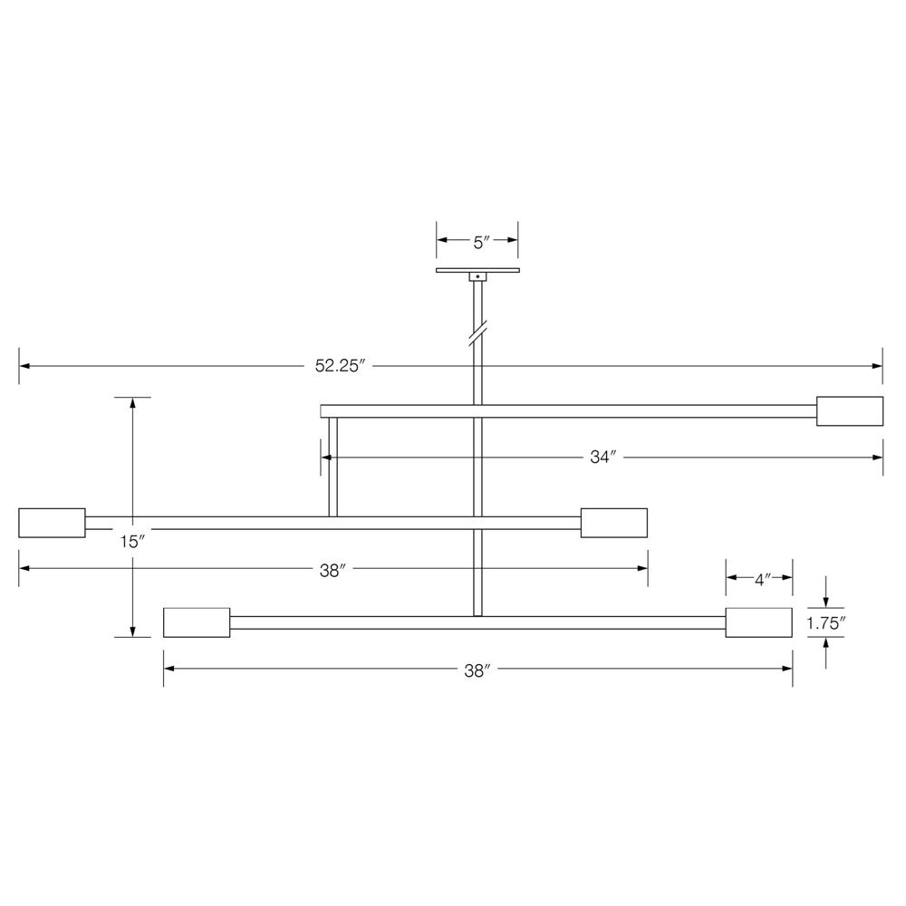 Mobile Light 3 Arm Suspension Dimensions