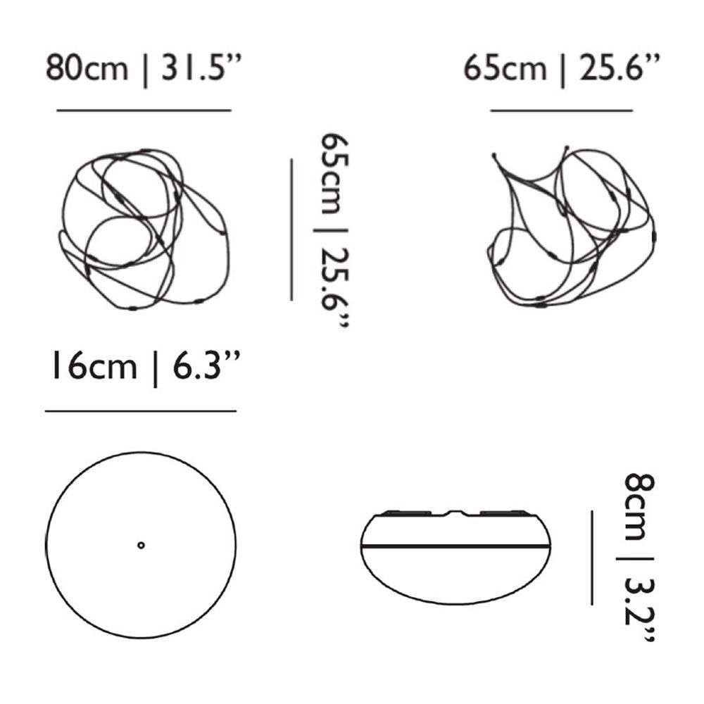 Flock of Light Suspension Dimensions