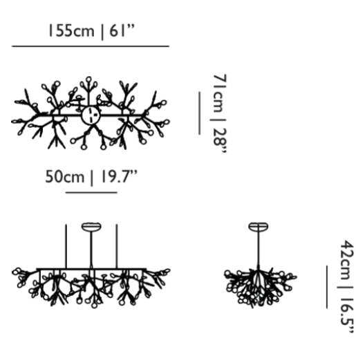Heracleum III Linear Suspension Dimensions