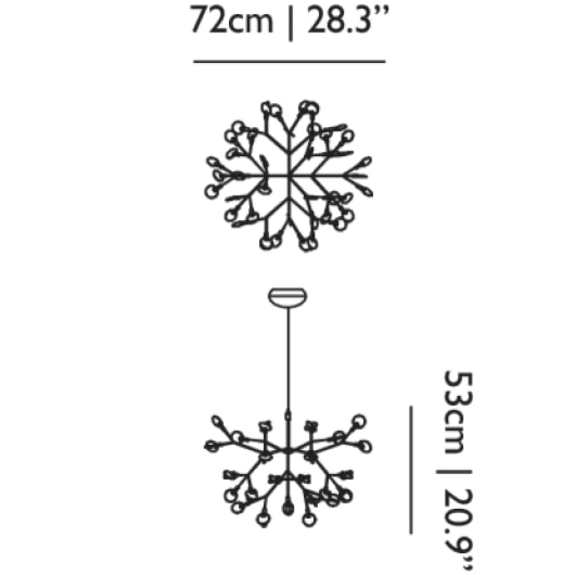 Heracleum III Suspended Suspension Dimensions