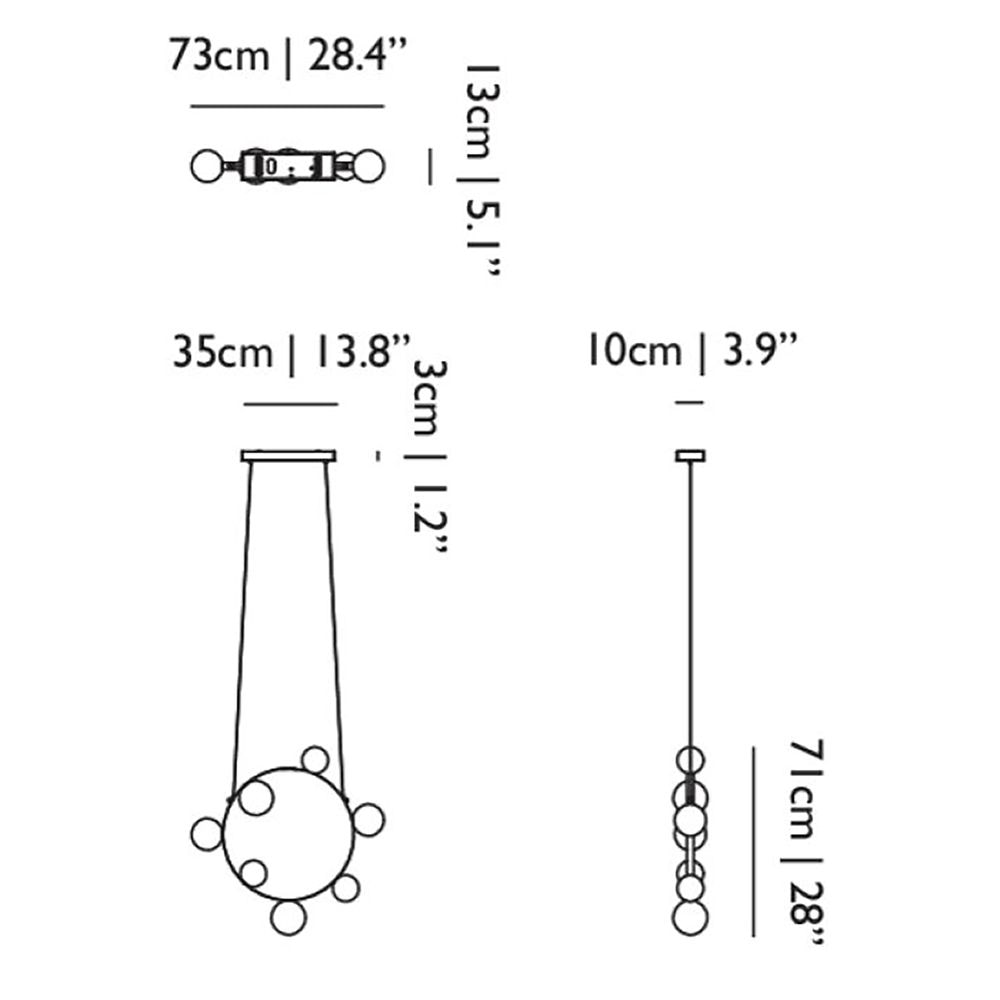 Hubble Bubble Suspension Dimensions