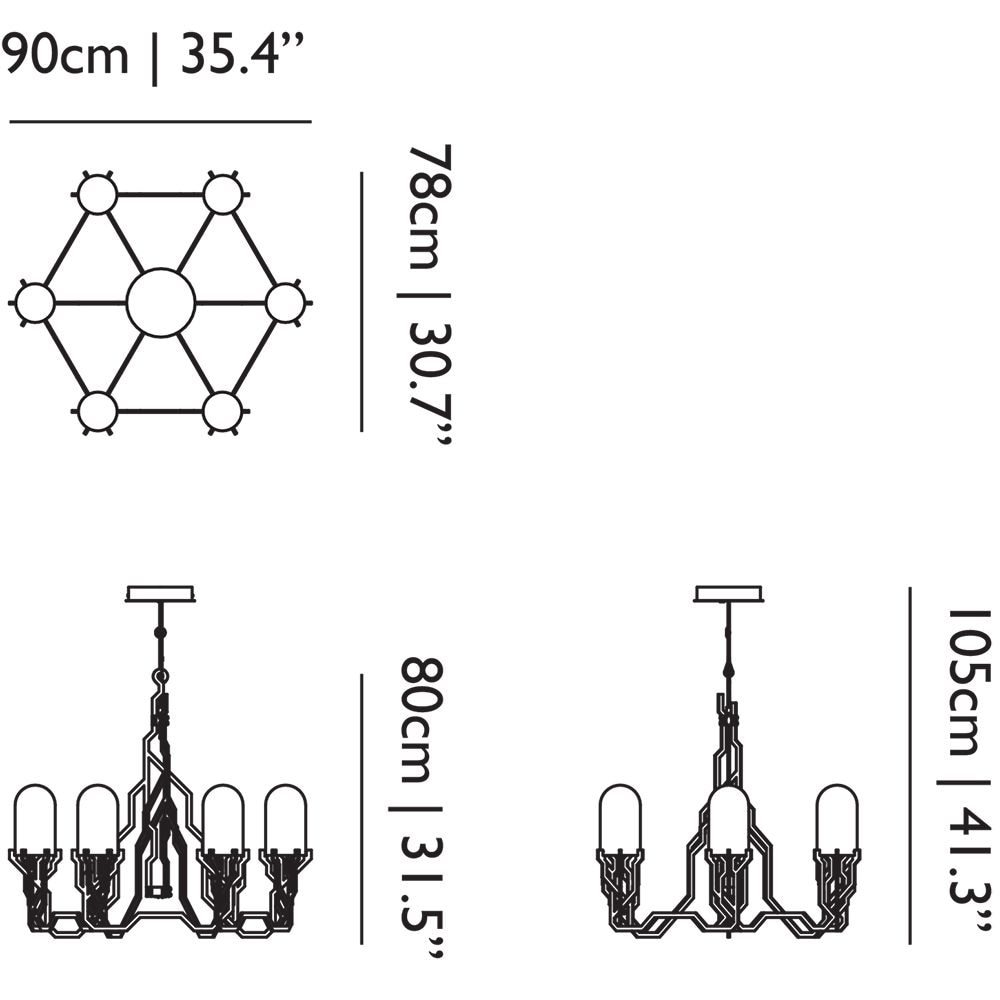 Plant Chandelier Suspension Dimensions