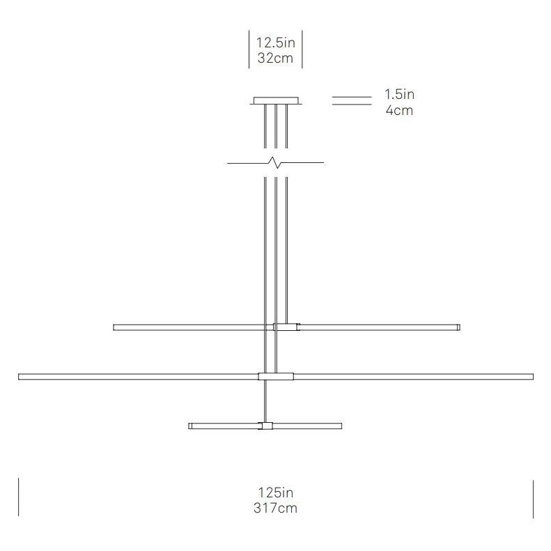 Multiple Linear Pendant Suspension Dimensions