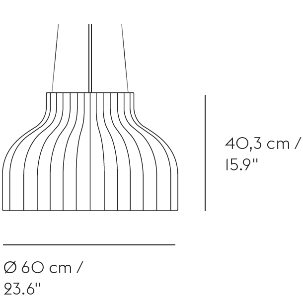 Strand Open Wide Pendant Suspension Dimensions