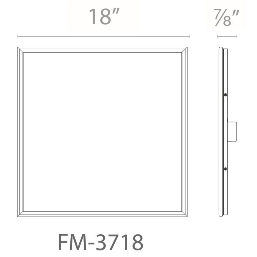 Neo Square Ceiling/Wall Dimensions