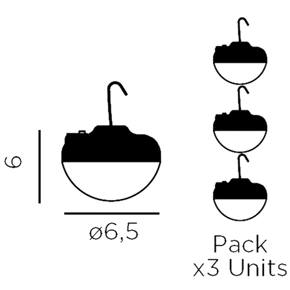 Cherry Mini Set of 3 Outdoor Portable Suspension/Table Dimensions
