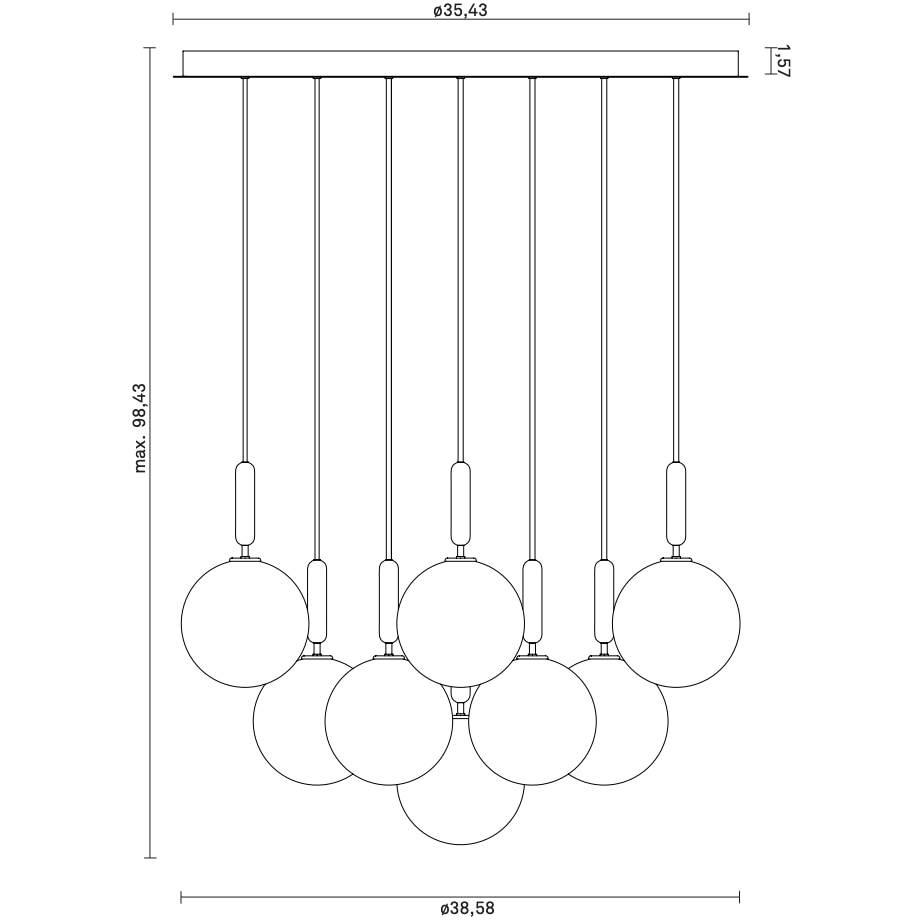 Miira 13 Large Suspension Dimensions