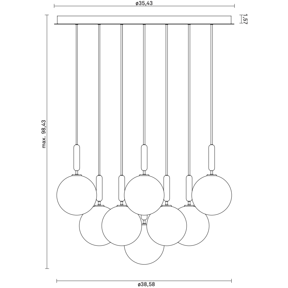 Miira 13 Large Suspension Dimensions