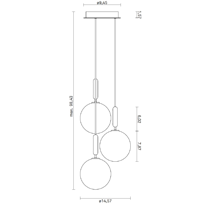 Miira 3 Large Suspension Dimensions