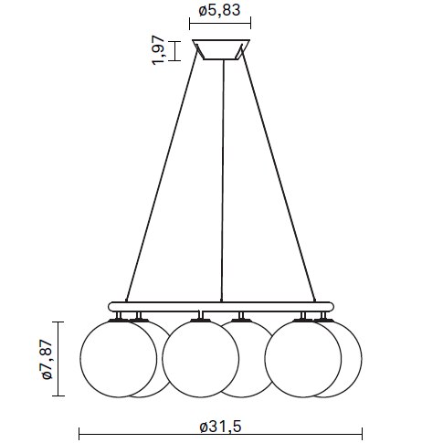 Miira 6 Circular Suspension Dimensions