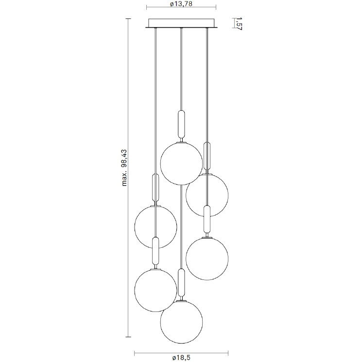 Miira 6 Large Suspension Dimensions