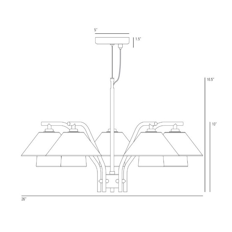 Oxford Double Chandelier Suspension Dimensions