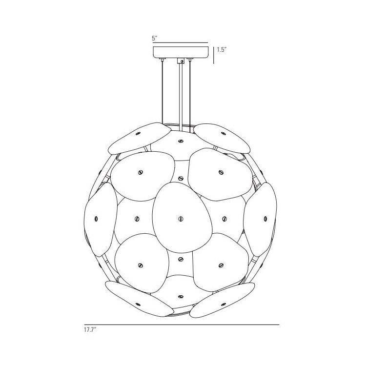 Pebble Pendant Suspension Dimensions