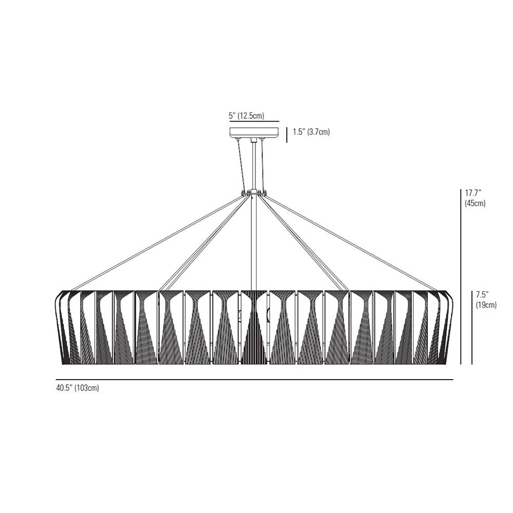 Shard 100 Chandelier Suspension Dimensions