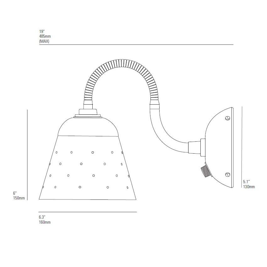 Alma Dimmable Hardwired Wall Dimensions