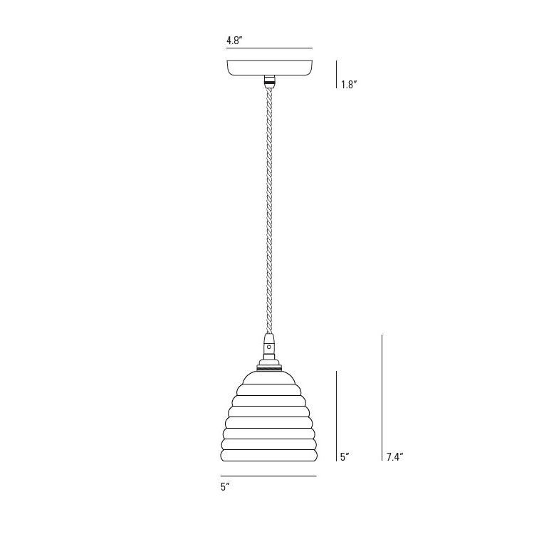 Antique Brass Bibendum Pendant Suspension Dimensions