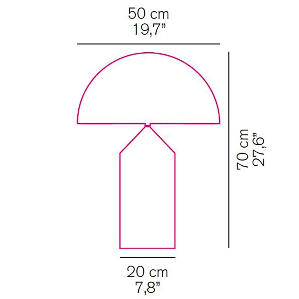 Atollo Opal Table Dimensions