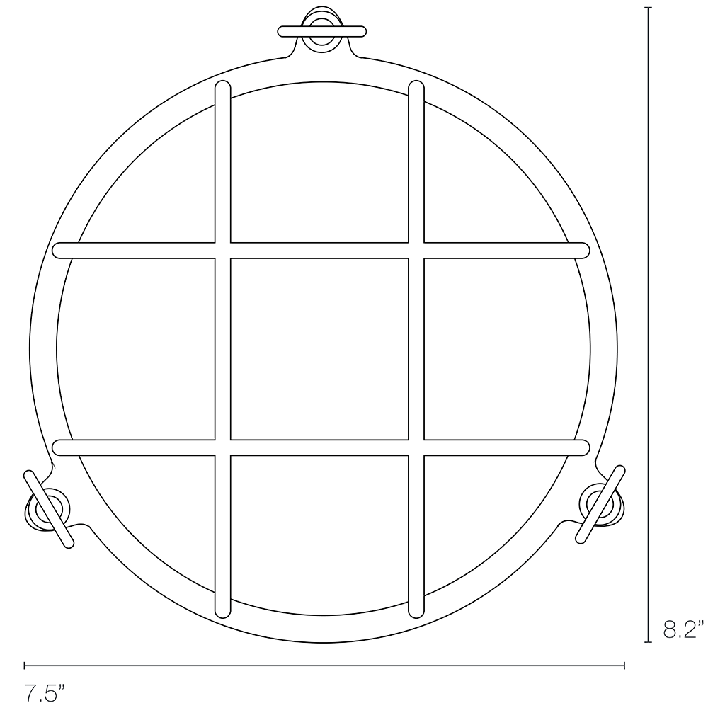 Brass Bulkhead Indoor/Outdoor Ceiling/Wall Dimensions